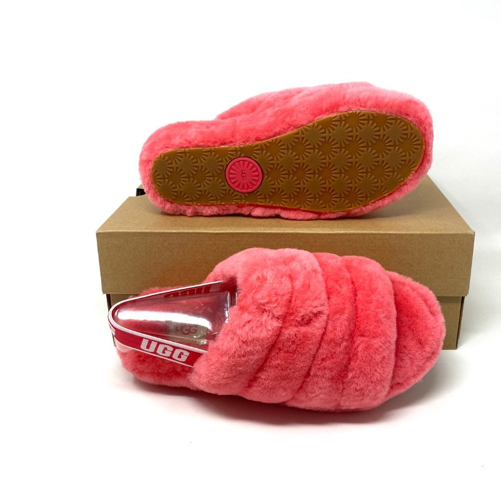💖MEGA SALE💖UGG Women's 1095119 HSPK FLUFF YEAH Pink Fur Sheep Slides Slippers - Picture 5 of 9